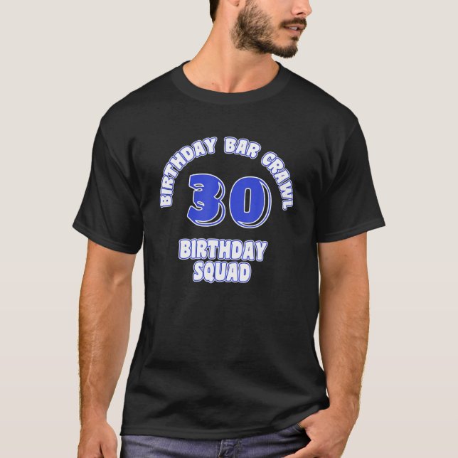 T-shirt 30E Anniversaire, Anniversaire Bar Crawl, Annivers (Devant)