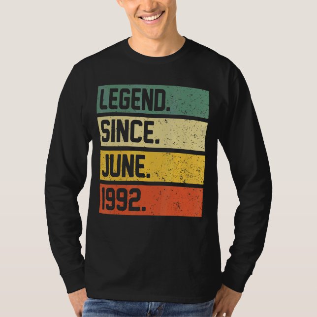 T-shirt 30e anniversaire Cadeau 30 ans légende depuis juin (Devant)