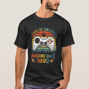T-shirt 30E Anniversaire Cadeau Garçon Niveau 30 Déverroui