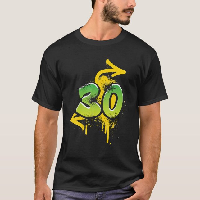 T-shirt 30e anniversaire cadeau hommes femmes cool spray H (Devant)