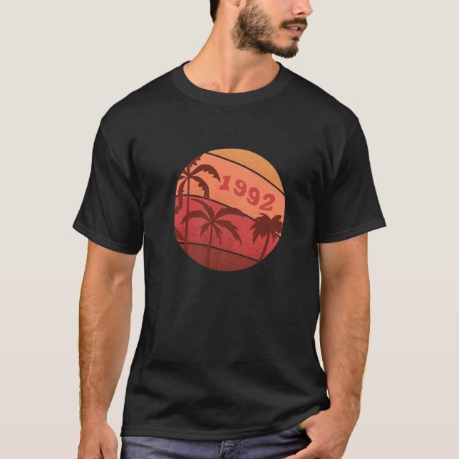T-shirt 30E Anniversaire Classic Palm Sunset Birthda (Devant)