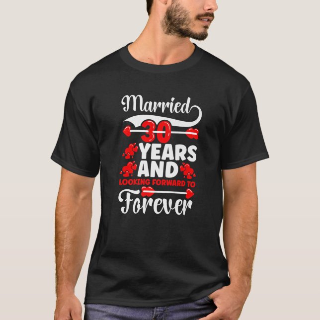T-shirt 30E Anniversaire Du Mariage Idées Deux Anniversair (Devant)