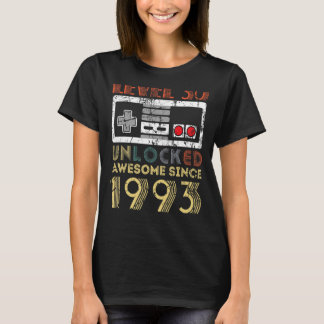 T-shirt 30e Anniversaire Femmes Hommes Nés En 1993 Niveau 