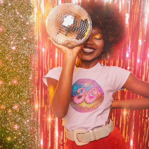 T-shirt 30e anniversaire Gold Pink Parties scintillant Dis