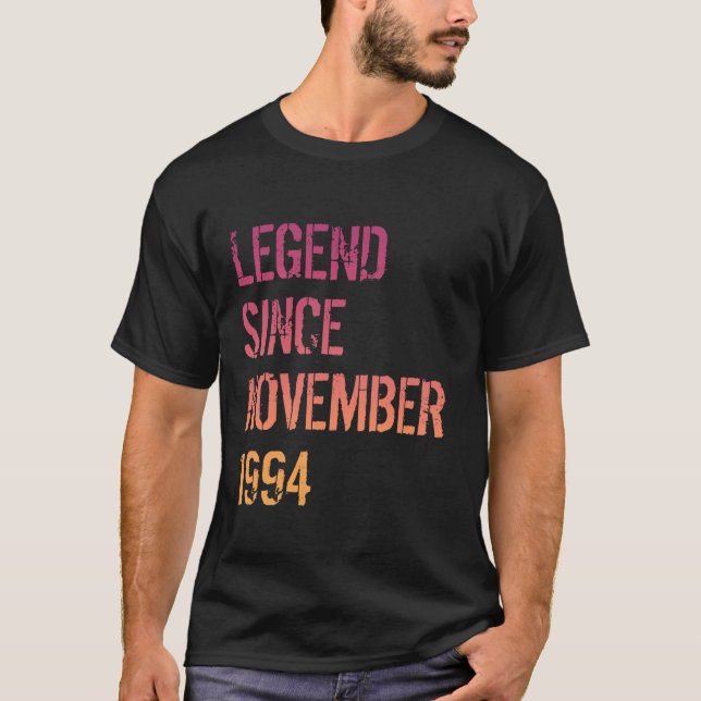 T-shirt 30e anniversaire Hommes Légende Femmes Né Novembre (Devant)