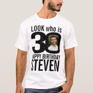 T-shirt 30e anniversaire mono look 30 photo personnalisée 