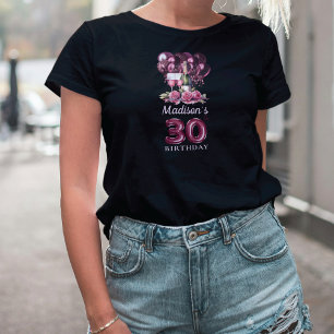 T-shirt 30e anniversaire personnalisé Vin de luxe et ballo