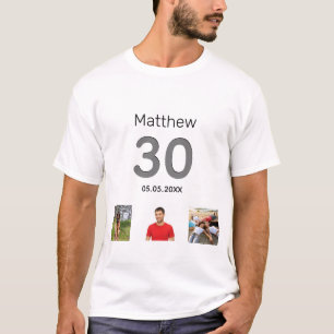 T-shirt 30e anniversaire photo personnalisée monogramme me