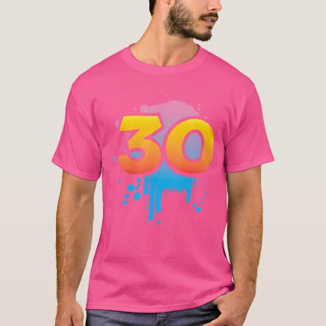 T-shirt 30E Anniversaire Présent Hommes Femmes Cool Spray  (Devant)