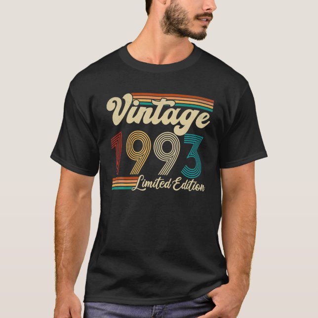 T-shirt 30e Anniversaire Rétro 30 Ans Cadeaux Nés En 1993 (Devant)