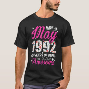 T-shirt 30e anniversaire stupéfiant depuis mai 1992 Floral