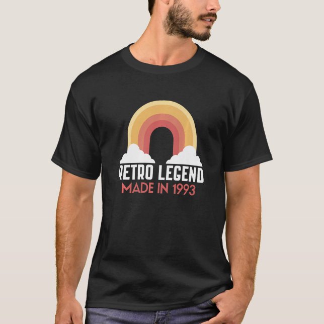 T-shirt 30e Anniversaire u2013 Légende Rétro Fait En 1993 (Devant)