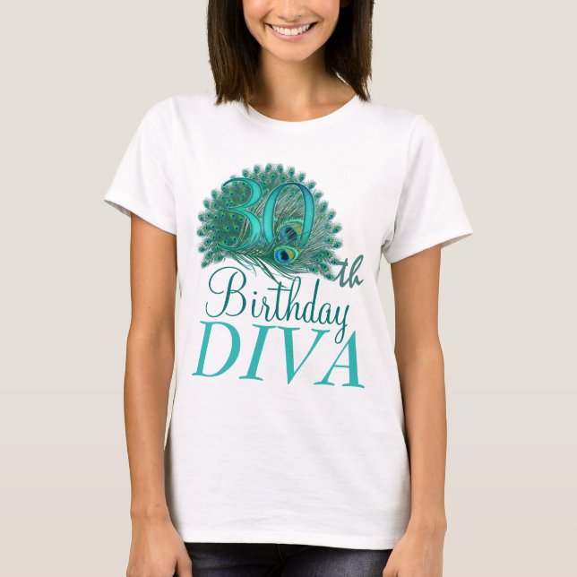 T-shirt 30ème Chemises de diva d'anniversaire (Devant)