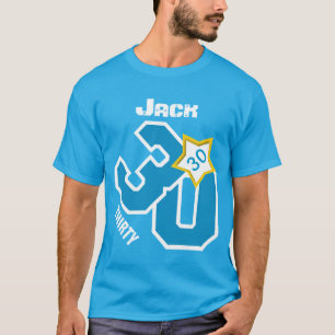 T-shirt 30ème Grands nombres d'anniversaire et nom fait