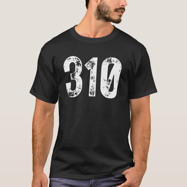 T-shirt 310 Area Code Los Angeles CA Mobile Telephone Area (Devant)