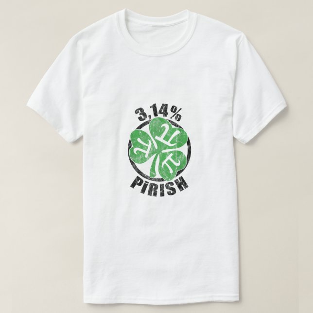 T-shirt 314% Pirish Irish Clover Pi Day St Patric (Design devant)