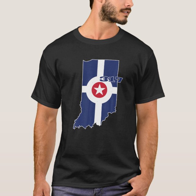 T-shirt 317 Circle City Drapeau Indianapolis Indiana Napto (Devant)