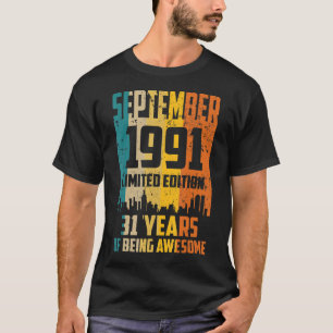 T-shirt 31e anniversaire 31 ans stupéfiant depuis septembr