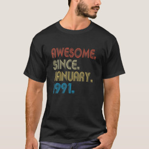 T-shirt 31E Anniversaire Cadeau Awesome Depuis Janvier 199