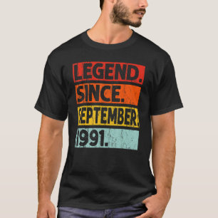 T-shirt 31e anniversaire Légende depuis septembre 1991 31 