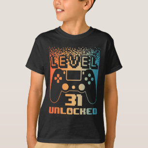 T-shirt 31e Anniversaire Pour Homme Niveau 31 Jeu Déverrou