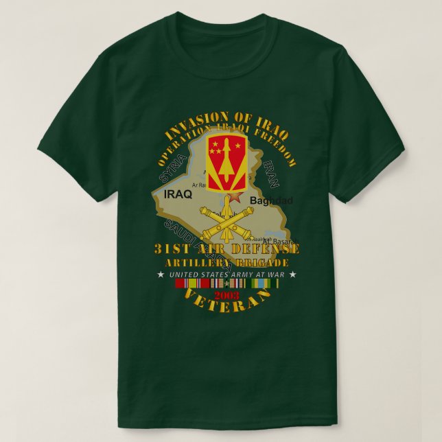 T-shirt 31e Artillerie de défense aérienne Bde OIF Invasio (Design devant)