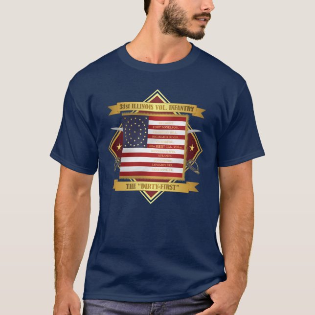 T-shirt 31e infanterie bénévole de l'Illinois (Devant)