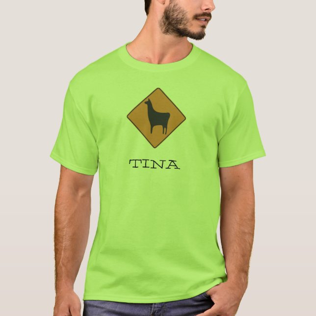T-shirt 320px-Road_sign_llama.svg, TINA (Devant)