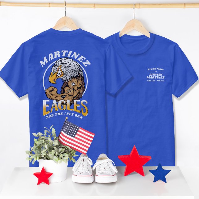 T-shirt 322 Eagles Air Force Formation de base (Custom Air Force Basic Military Training BMT Graduation T-shirt, 322 Eagles Family Shirt, Proud Mom)