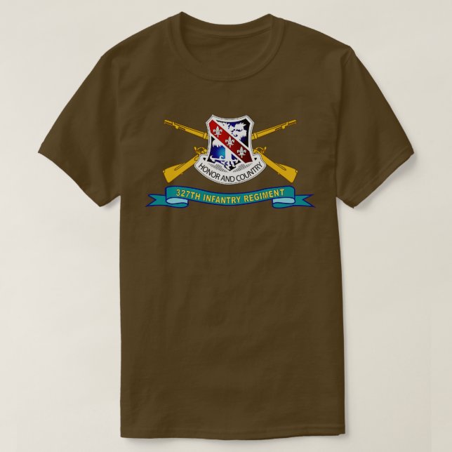 T-shirt 327e Régiment d'infanterie DUI w Br Ribbon X (Design devant)
