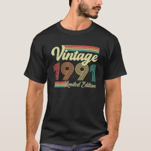 T-shirt 32 Ans Vintage 1991 Né En 1991 32ᵉ