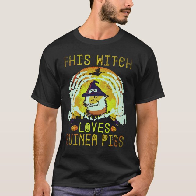 T-shirt 32 Cette sorcière adore les cochons d'Inde Hallowe (Devant)