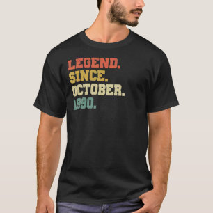 T-shirt 32 Years Old Legend Since October 1990 32 nd Birth