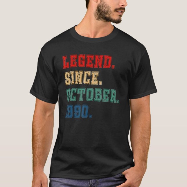 T-shirt 32 Years Old Legend Since October 1990 32 nd Birth (Devant)