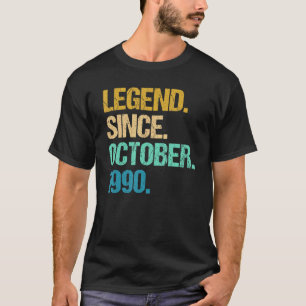 T-shirt 32 Years Old Legend Since October 1990 32 nd Birth