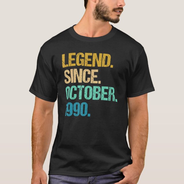 T-shirt 32 Years Old Legend Since October 1990 32 nd Birth (Devant)