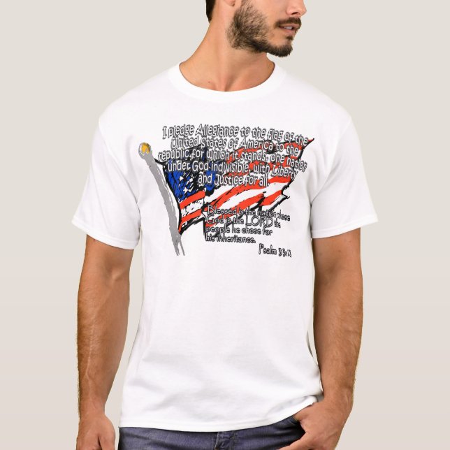 T-shirt 33:12 de psaume de serment de fidélité (Devant)