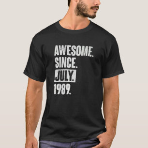 T-shirt 33 Ans 33ème Anniversaire Awesome Depuis Juillet 1