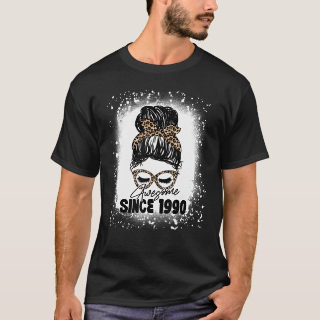 T-shirt 33 ans Awesome depuis 1990 Leopard 33e naissance (Devant)