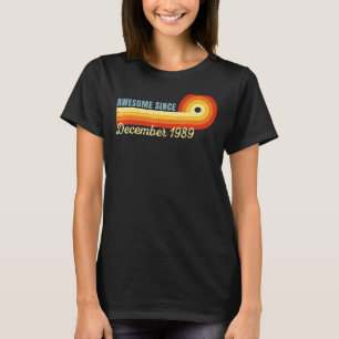 T-shirt 33 Ans Awesome Depuis Décembre 1989 Retro 33r