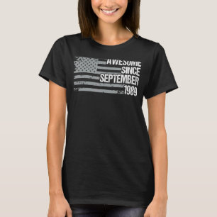 T-shirt 33 Ans Awesome Depuis Septembre 1989 33ème Bir
