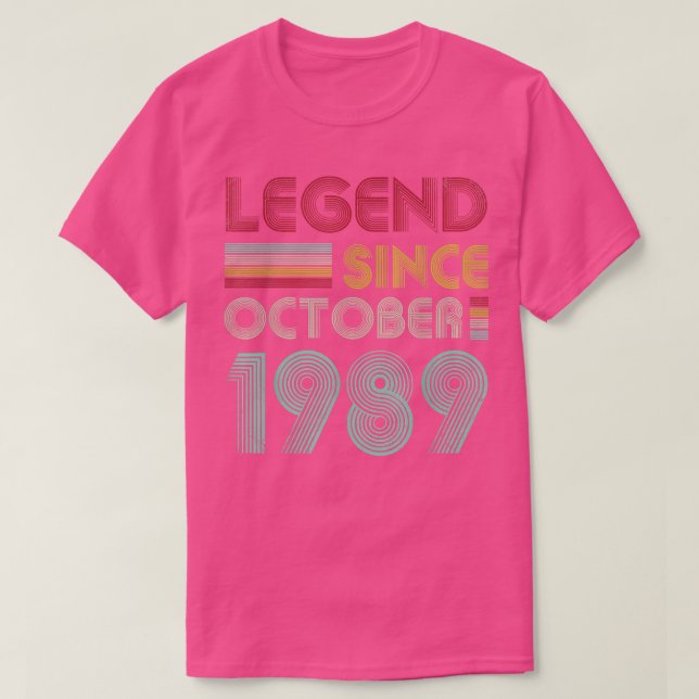 T-shirt 33 Ans Cadeaux Légende Depuis Octobre 1989 33e (Design devant)