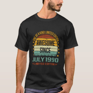 T-shirt 33 Ans D'Awesome Depuis Juillet 1990 33E