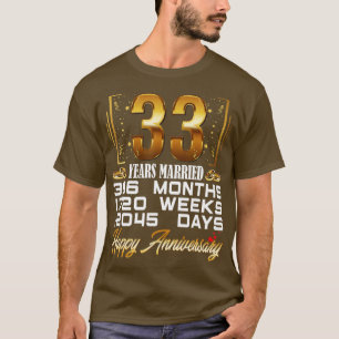 T-shirt 33 ans mariés Funny 33ème anniversaire de Mariage