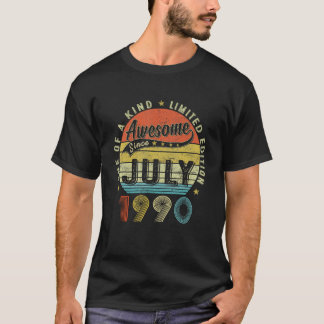 T-shirt 33 Ans Vintage Juillet 1990 Awesome 33ème Annivers