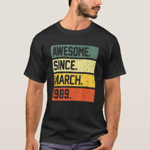 T-shirt 33e anniversaire 33 ans stupéfiant depuis mars 198