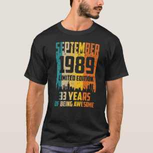 T-shirt 33e anniversaire 33 ans stupéfiant depuis septembr