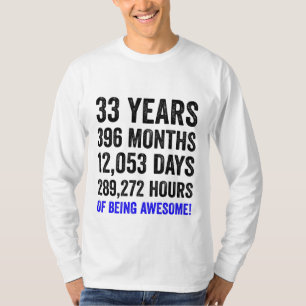 T-shirt 33e anniversaire // Compte à rebours pour l’ann