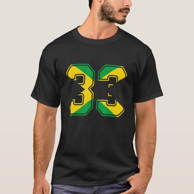 T-shirt 33e anniversaire Jamaïcain 33 ans âge Numéro 33 Ja (Devant)