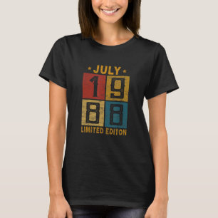 T-shirt 34 Anniversaire Juillet 1988 Né En 1988 34 Ans Bd